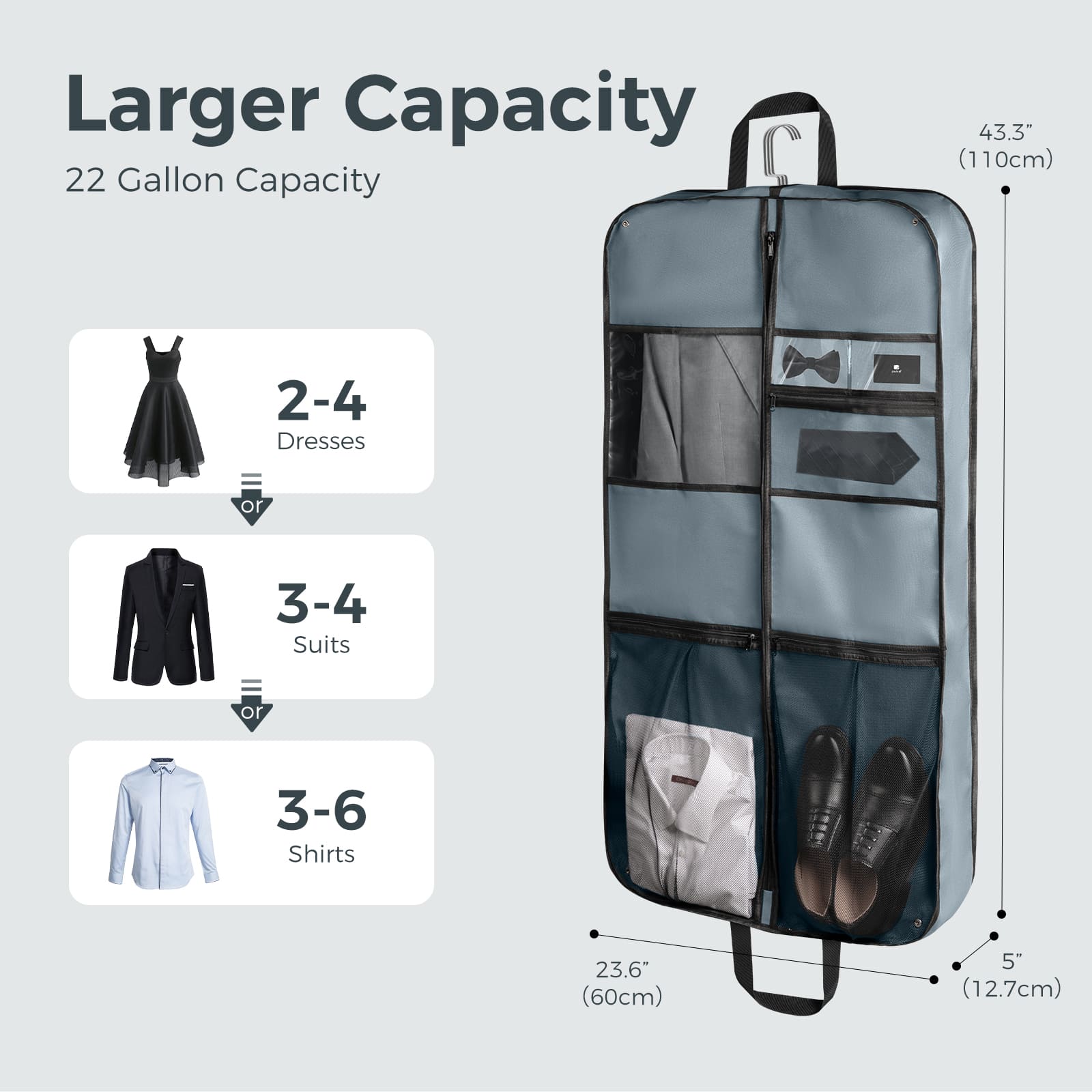 Premium Gusseted Travel Garment Bag